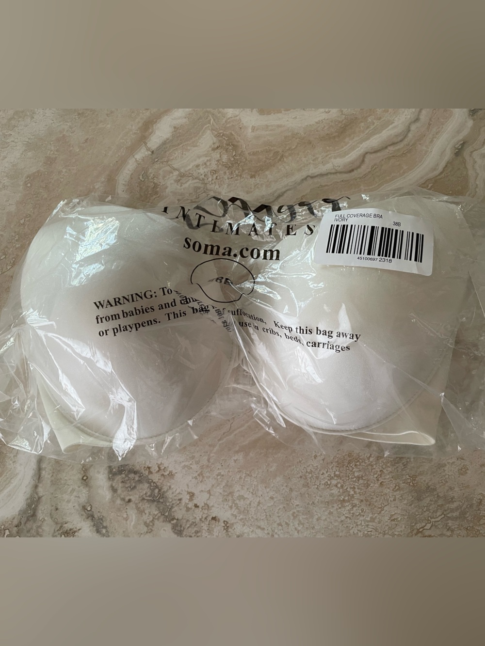 NWT Soma Vanishing Back Full Coverage  Bra in Ivory, size 38B, #670160251 - Picture 6 of 10